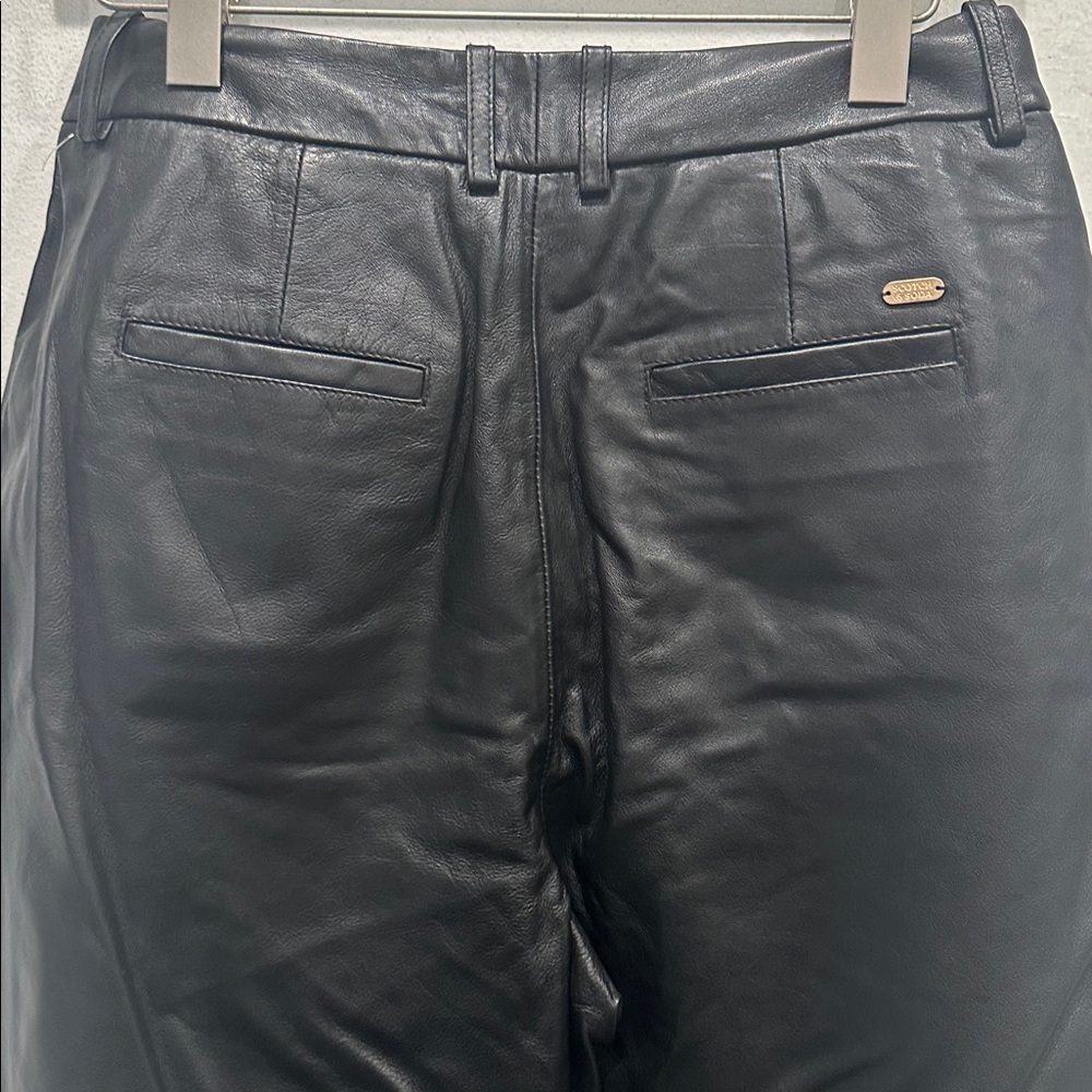 SCOTCH & SODA Leather Robyn trousers pants black size small NWT pockets - Picture 10 of 15